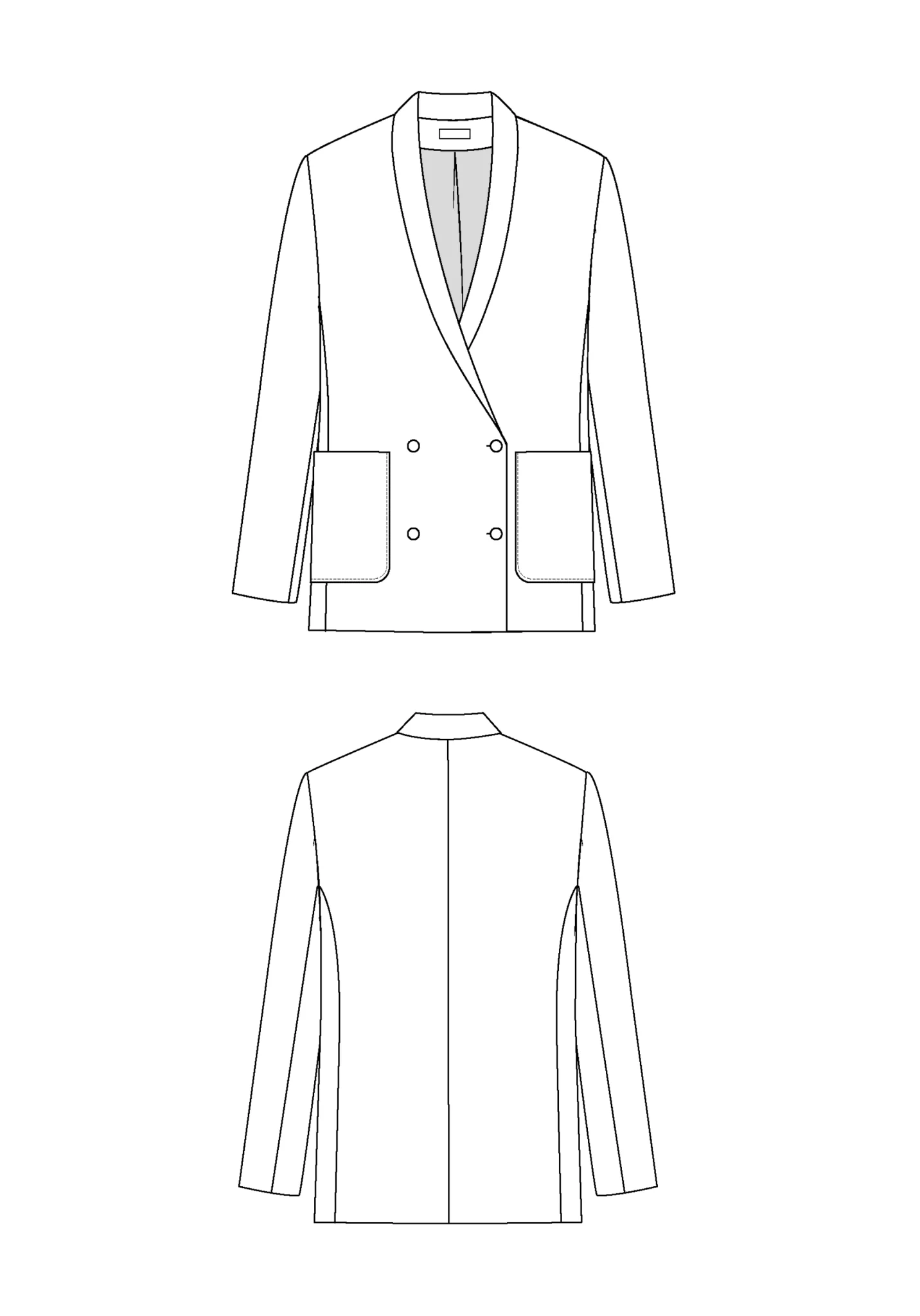 Patron couture blazer Mimosa / PDF (A4, A3, A0, US Letter) - Cadres, Calques par Taille, Vidéoprojection - Image 2