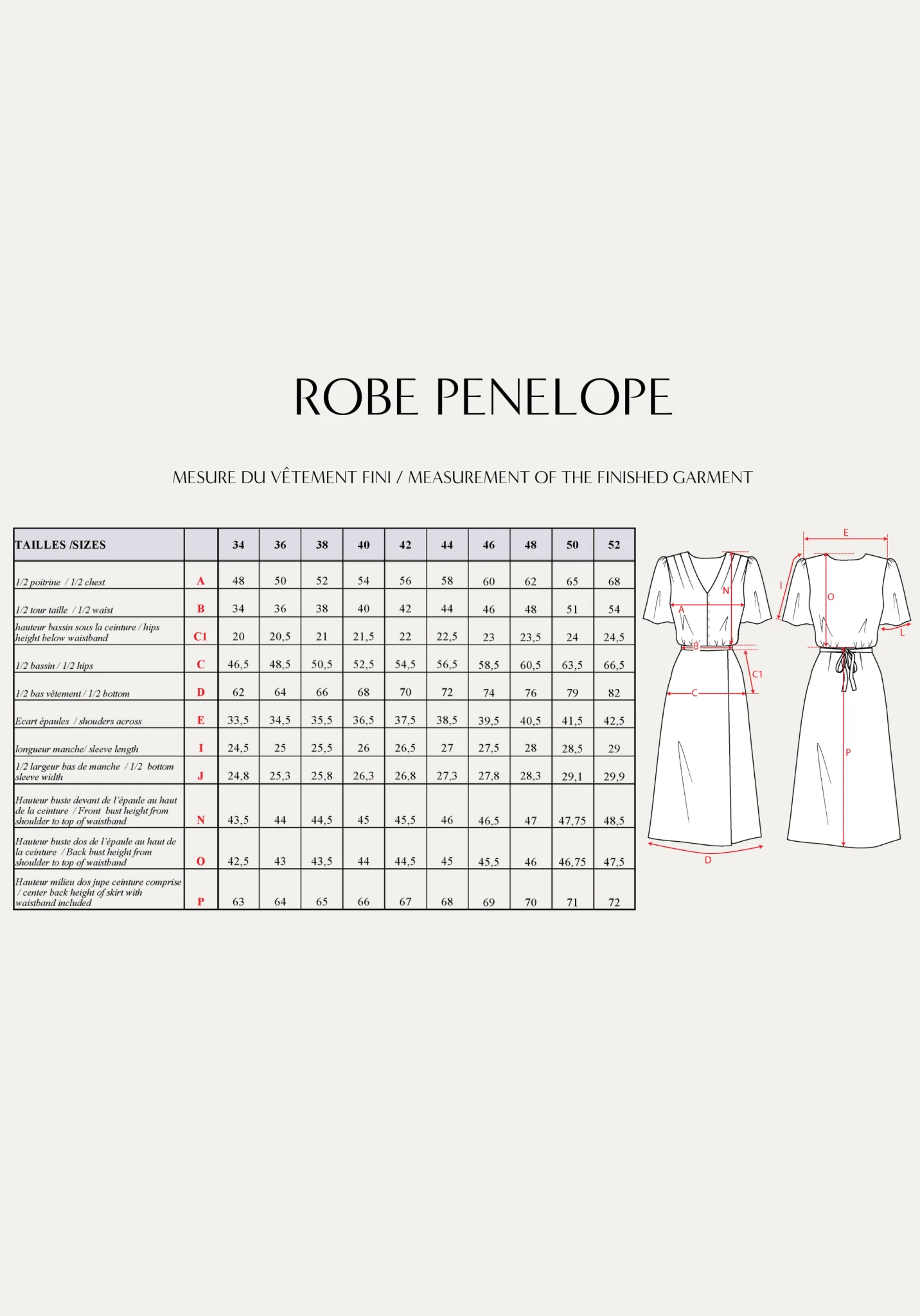 Patron couture robe Pénélope / PDF (A4, A3, A0, US Letter) - Cadres, Calques par Taille, Vidéoprojection - Image 3