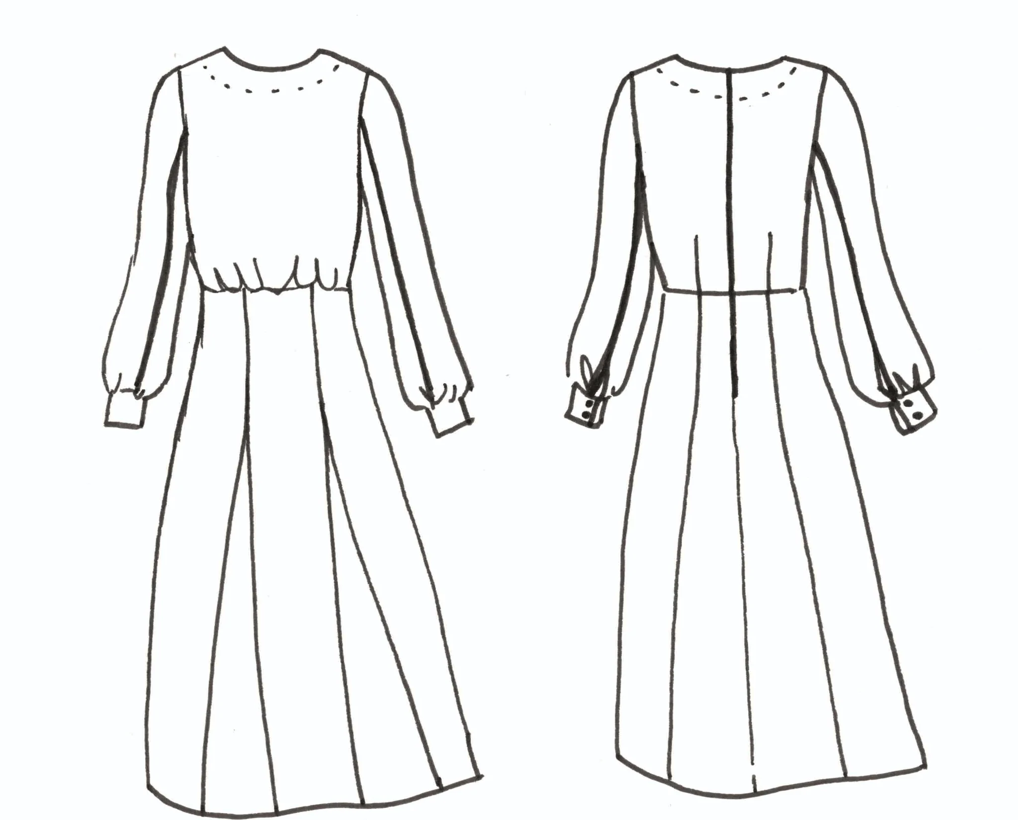 Patron robe longue Sonia / PDF (A4, A3, A0, US Letter) - Cadres, Calques par Taille, Vidéoprojection - Image 2